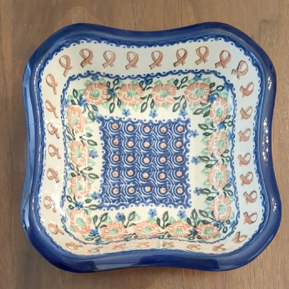Unikat Polish Pottery Square Dish